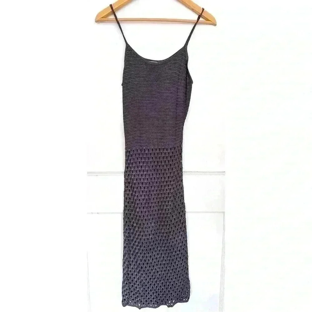 Aritzia Grey Daiquiri Crochet  Dress Size Small
